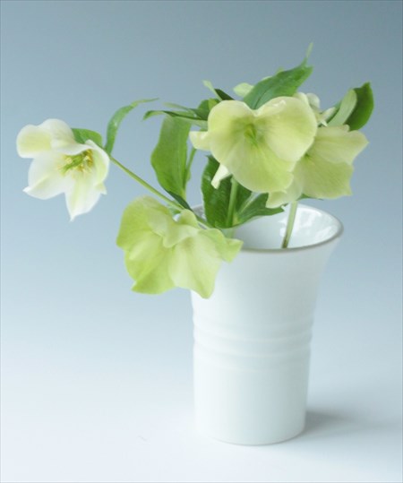 砥部焼　白潟八洲彦　白磁　カップ　TOBEYAKI　　white　porcelain　cup