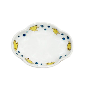 九谷焼　和洋食器　千鳥文様　つば形三寸皿