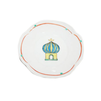 九谷焼 モスク文様木瓜（もっこう）・七寸皿　